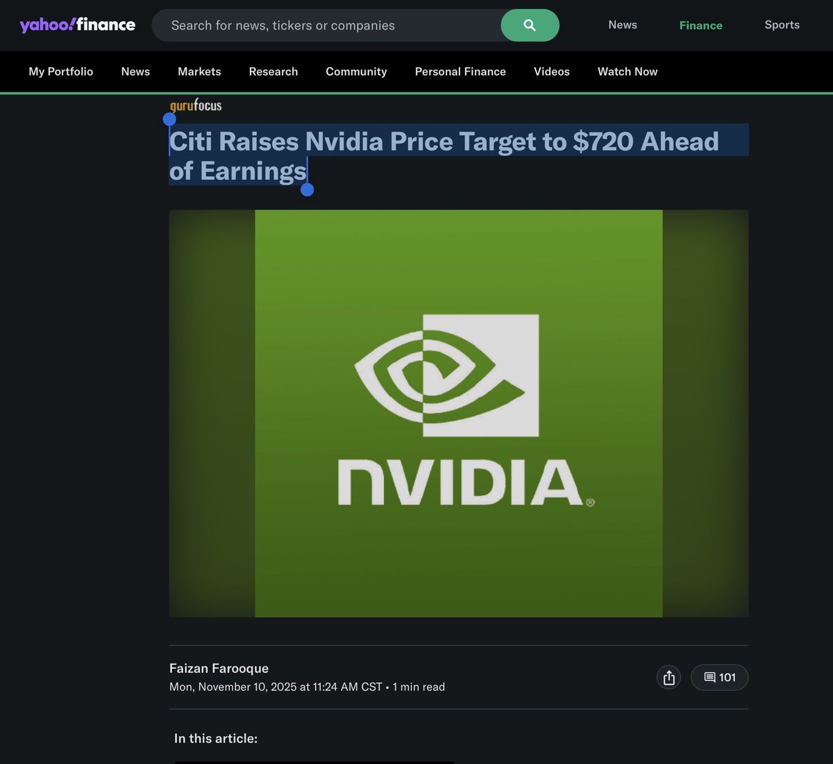 FIREDUpWealth's tweet image. Citi Raises Nvidia $NVDA Price Target to $720 Ahead of Earnings 🤯