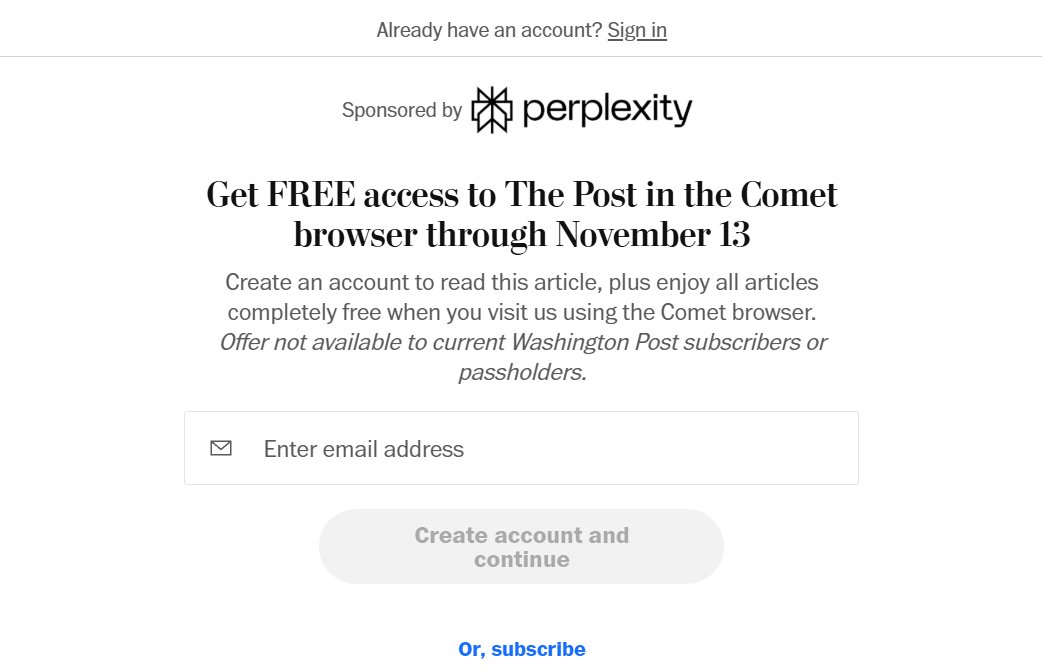 Perplexity's ads are just depressing. 

Comet browser still has it's quirks, it's not ready yet. They're trying to get as many users in and hope they stick with a subpar product.

i dont get it.