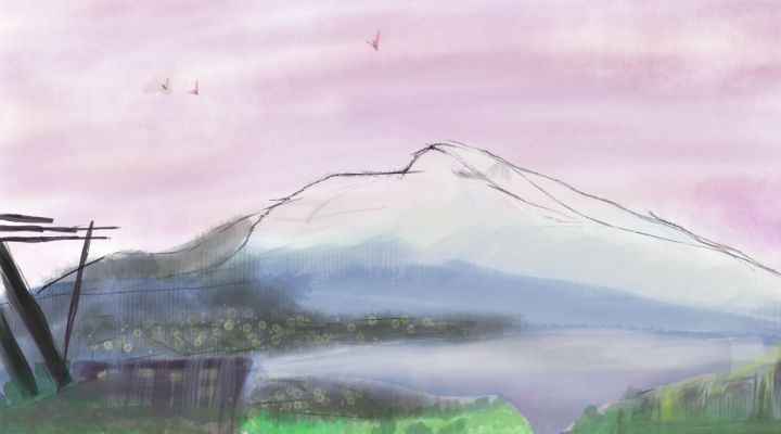 I1_Ravi's tweet photo. Art of the Day! "Pink skies". Buy at: https://t.co/pQGsh5xZy3 https://t.co/IQiqxiNzlG