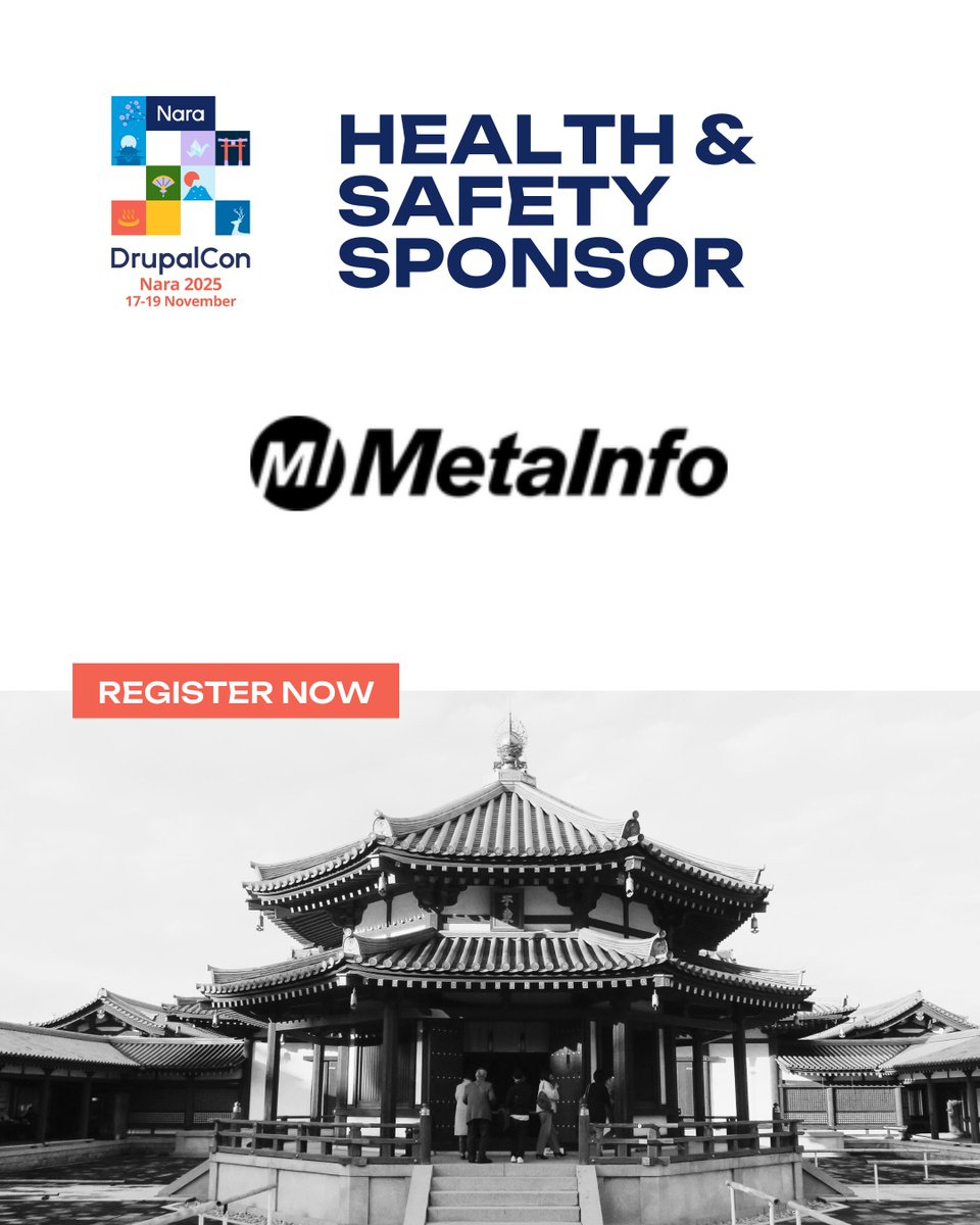 DrupalConAsia's tweet image. 🍃@metainfo が #DrupalConNara 2025 の
 ヘルス＆セーフティスポンサー として参加！💙
 安全で拡張性のあるオンライン体験を支える信頼のデジタルソリューションを提供しています。🌐
受付デスクの近くにある日本製の消毒剤を忘れずにお受け取り下さい。

#DrupalConAsia #DrupalJapan #DrupalThanks