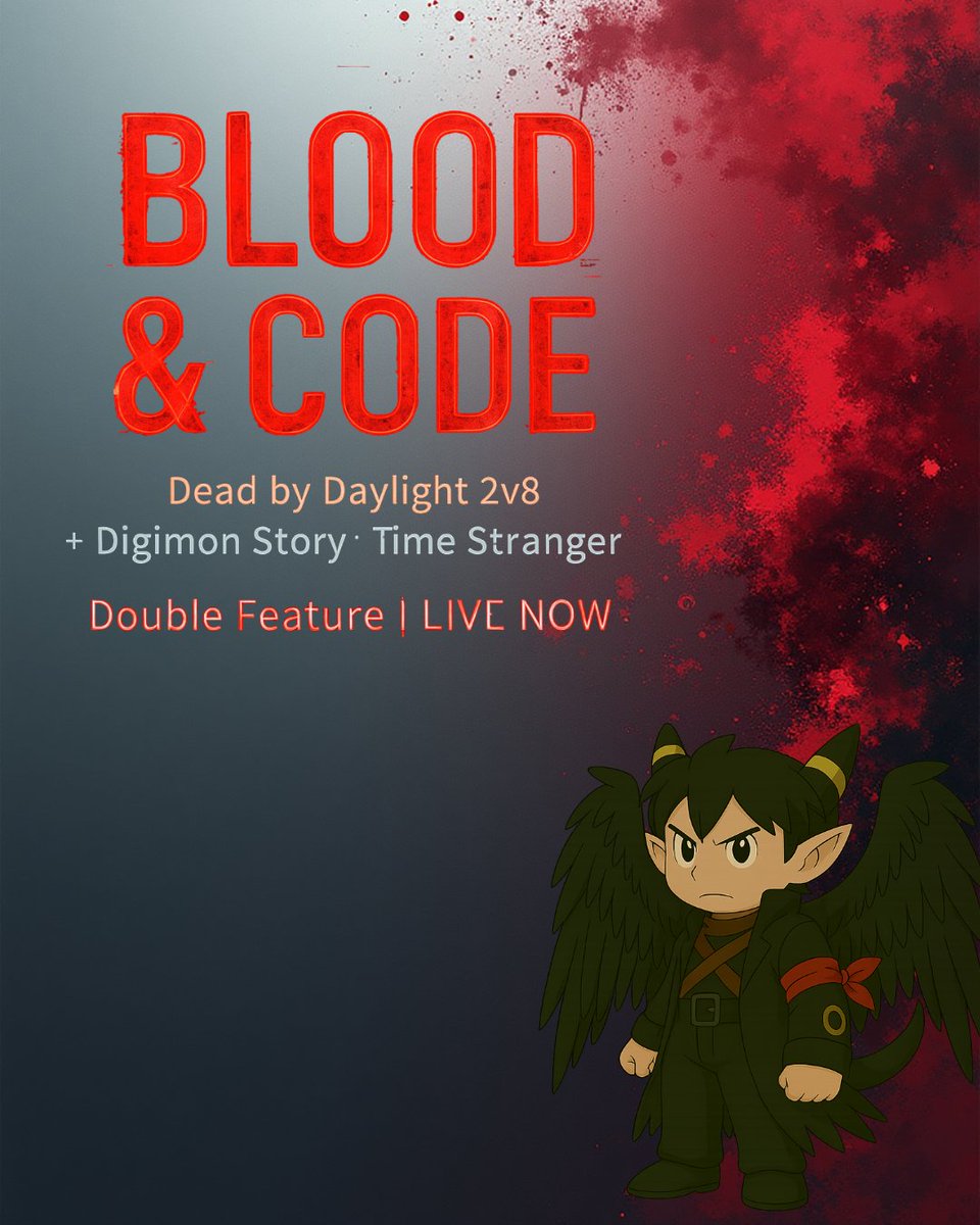 MysticalTalon's tweet photo. π©ΈπΎ Blood & Code LIVE NOW πΎπ©Έ
First: Dead by Daylight 2v8 β blood moon chaos.
Next: Digimon Story: Time Stranger β echoes in the code.
π΄ Join here: https://t.co/7hvBDAmO7z
#DeadbyDaylight #Digimon #VTuber #Number1RedStar #LiveNow https://t.co/jY6LoxkC0k