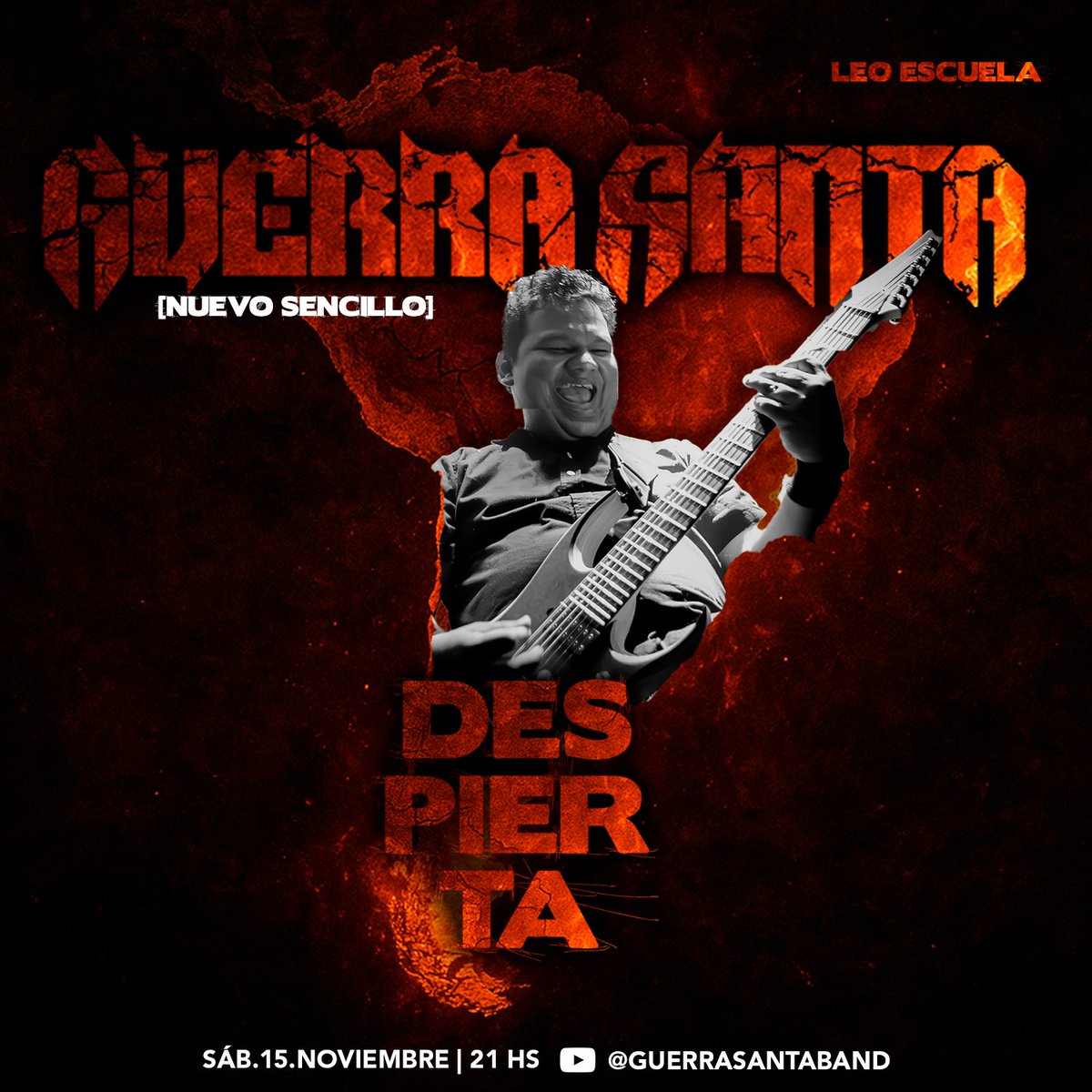 GUERRA SANTA PRESENTA: “DESPIERTA AMÉRICA” Obra de Freddy Marshall, interpretada originalmente en vivo por Arkangel, hoy revive en su primera versión de estudio, celebrando los 25 años del álbum Ángel de la Muerte.
🎥 Lyric Video SAB.15.NOV 21 hs 🇦🇷 YouTube <a href="/guerrasantaband/">Guerra Santa</a>