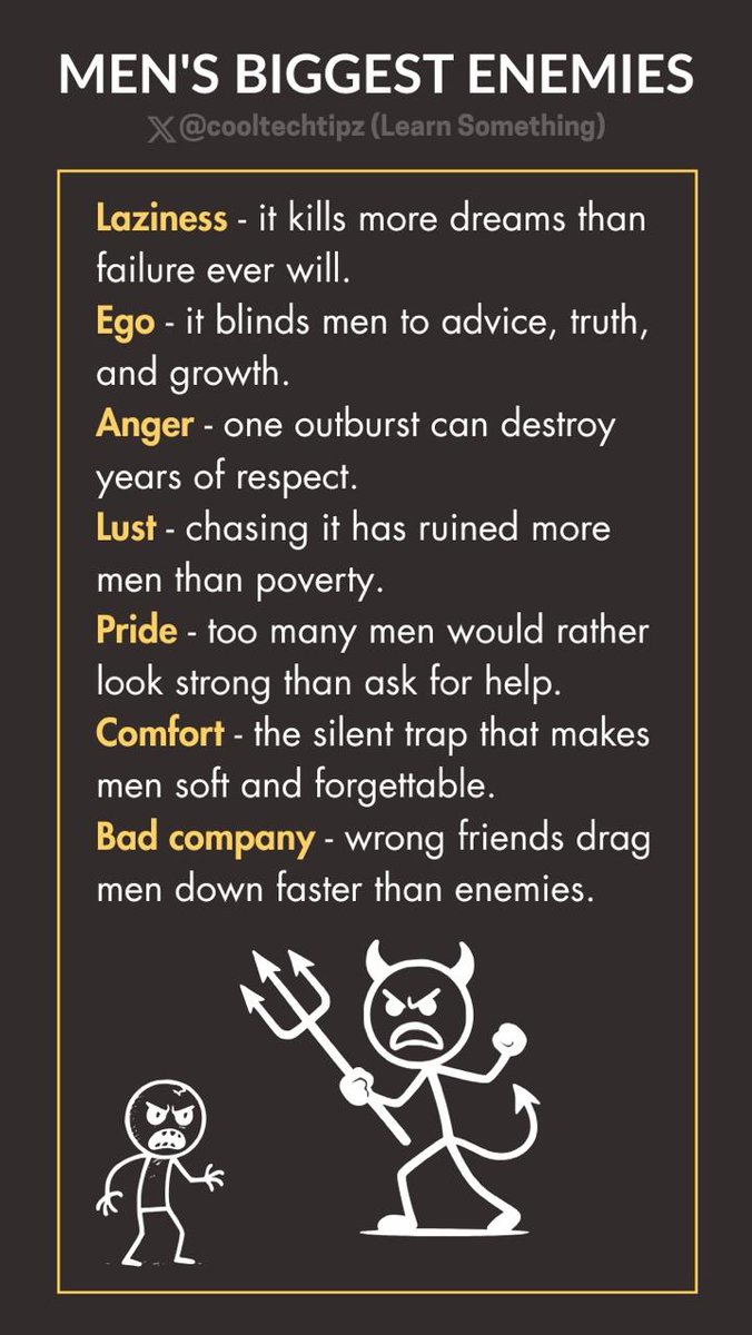 cooltechtipz's tweet photo. men’s biggest enemies https://t.co/UrQOy97l6J