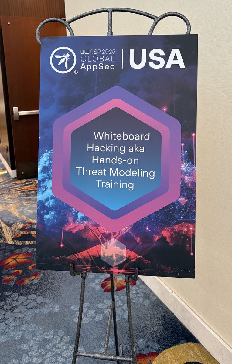 roberthurlbut's tweet image. It was a great two days of giving training at the @owasp Global AppSec USA DC 2025 conference last week for &quot;Whiteboard Hacking - aka Hands-On #ThreatModeling&quot; on Nov 4-5! 

Thank you to all the participants for being a great cohort! 
@toreon_BE #SecureDesign #SecureByDesign