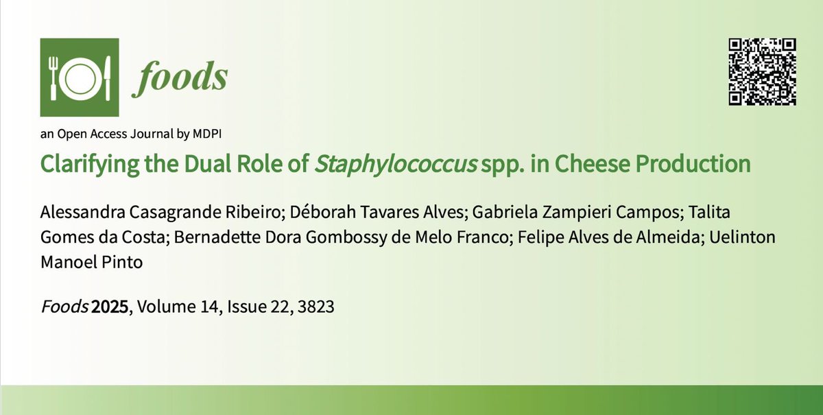 uelpin's tweet photo. Lab news! A comprehensive work on the role of Staphylococcus in cheese. Spoiler! It is not all bad news. https://t.co/4I7lmzD0Hz
@MDPIOpenAccess https://t.co/CfS1uHWSOc