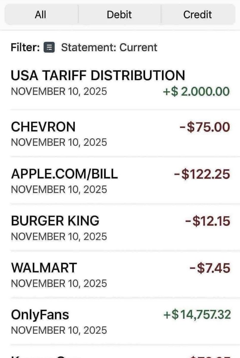 RebornxFate's tweet photo. For the people that said tariff stimulus wasn’t real 😮‍💨 https://t.co/o4n0Zq1SWz