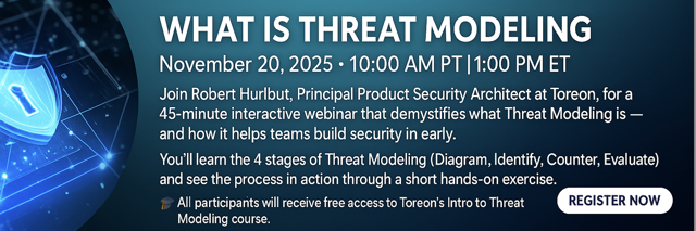 roberthurlbut's tweet image. Did you miss us at @owasp last week? We have a free online webinar, &quot;What is #ThreatModeling?&quot;, scheduled for November 20 (zoom.us/meeting/regist…), along with many more events and trainings planned for 2026. Please reach out if interested in training and/or coaching in your org.