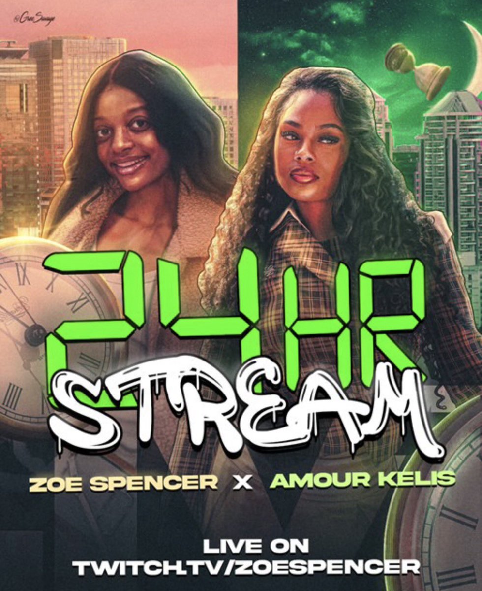 24 HR STREAM STREAM WITH 
ZOE SPENCER X AMOUR KELIS STARTING TONIGHT!
#zoespencer #amourkelis