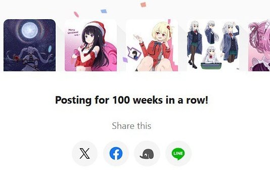I've drawn something every week since Dec 2023! ngl, this Pixiv streak feature has kept me motivated to keep drawing, even when my life gets busy.