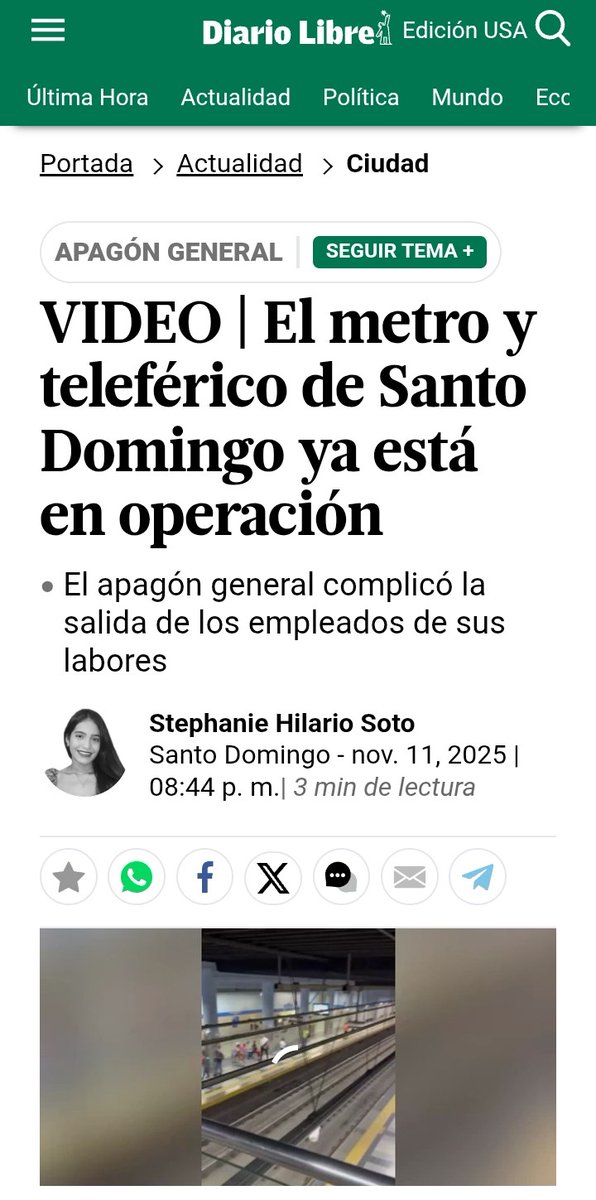 Las #tecnologías son ahora la prioridad en el ejercicio #periodístico, pero aplicar las reglas #gramaticales básicas en peligro de extinción.

El metro y teleférico de Santo Domingo ya están (plural) en operación 

Simple #concordancia de número.

#OCICRD #Apagón #DiarioLibre