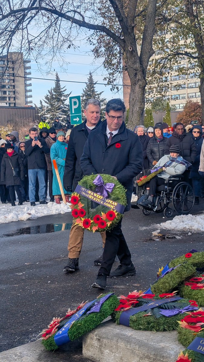 owncpceda's tweet photo. The Ottawa West—Nepean Conservative Association was honoured to participate in the Remembrance Day ceremonies held at the Nepean and Westboro Cenotaphs today, represented by our new President, David Baker, and our candidate of record, @ryantelfordown.

We will always remember. https://t.co/gSmJNDEI3B