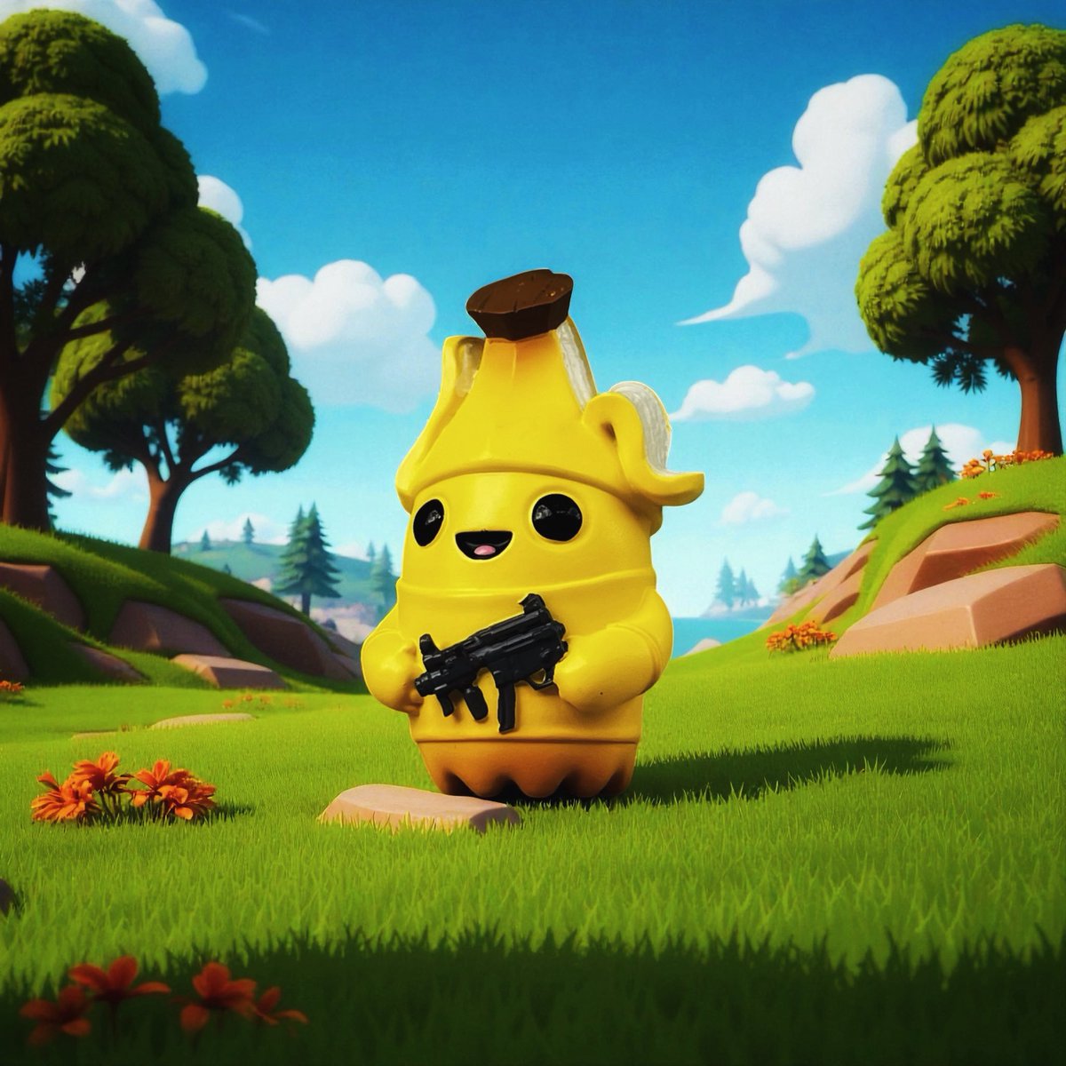 The banana is on a killing spree! Never played the game, Fortnight, but I hear it’s all the rage these days with the kids. At times I wish I was young and hip, then I see the stupid TikTok videos and glad I’m not.

#Boonana #Fortnite #Banana #TinyGhostTuesday