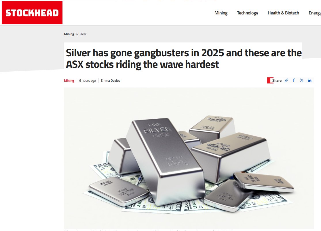 $WCE – Featured by Stockhead as top ASX silver performer in 2025
- 206% YTD share price growth
- Bonanza results at Elizabeth Hill
West Coast Silver is advancing WA’s silver development momentum. 
stockhead.com.au/resources/silv… #ASX #Silver #Investing #Mining #WA #Exploration