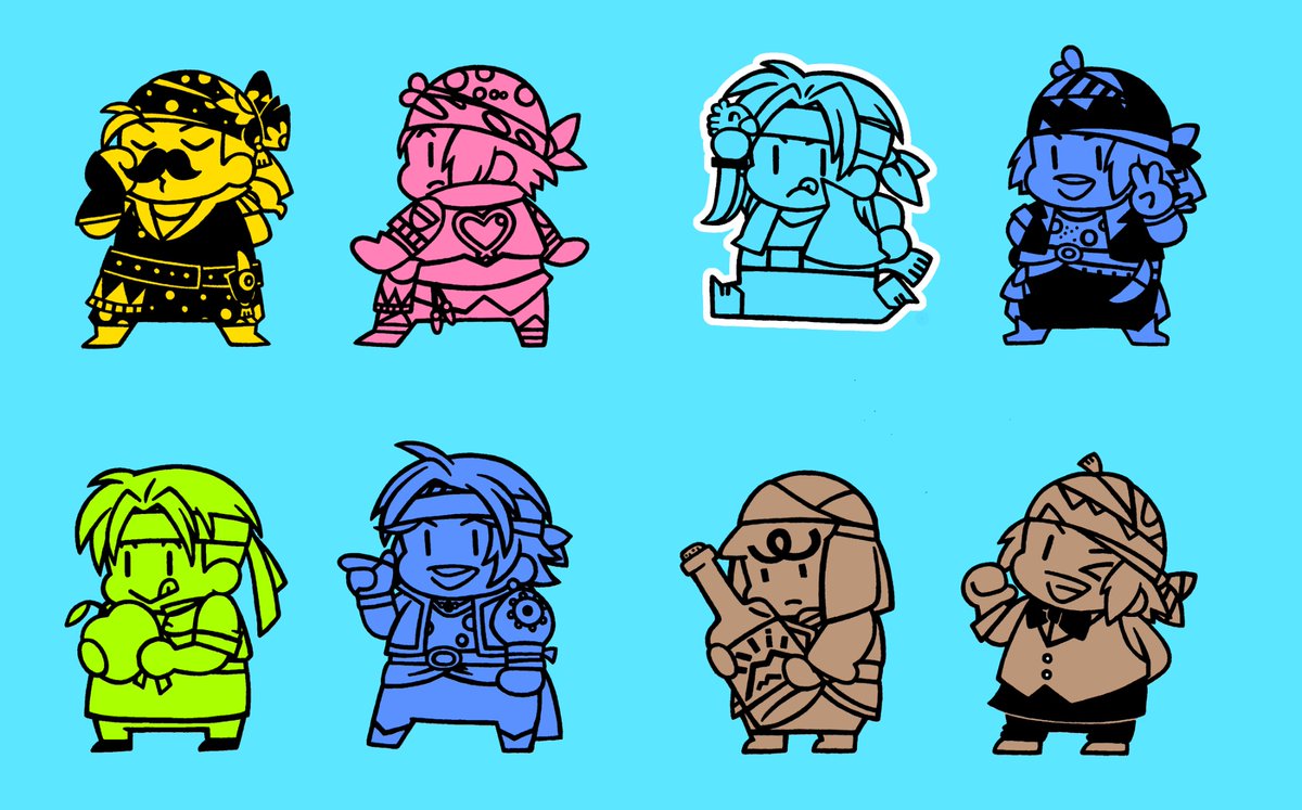 上段左から
・AMN絵お髭ロック
・AMN絵ハートロック
・スーファミ版ロック
・NMR絵ロック
下段左から
・ＦＦＲＫホワイトデーロック
・ピクトロジカロック
・商人の服ロック
・ブリゲイドロック

今年のお誕生日絵の個別版こちらです！上記の８ロックでした✌️