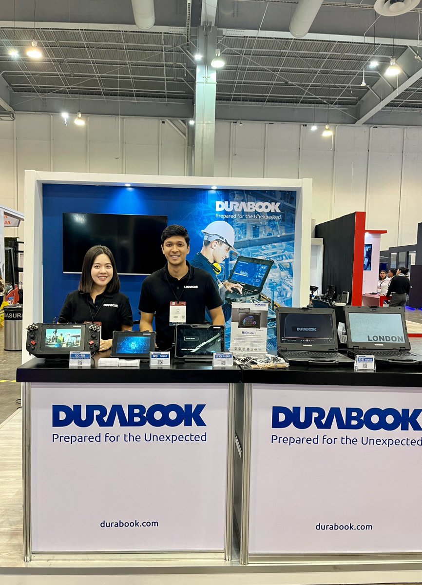 DURABOOK's tweet image. Durabook has landed at #ITM2025 🇲🇽!
Visit us at Centro Banamex, stand G24, and discover the new R10 Rugged Tablet — powered by Intel Core Ultra CPUs, built for AI-driven performance in the toughest environments.
#Durabook #RuggedTablet #AI #Industry40 #FieldService