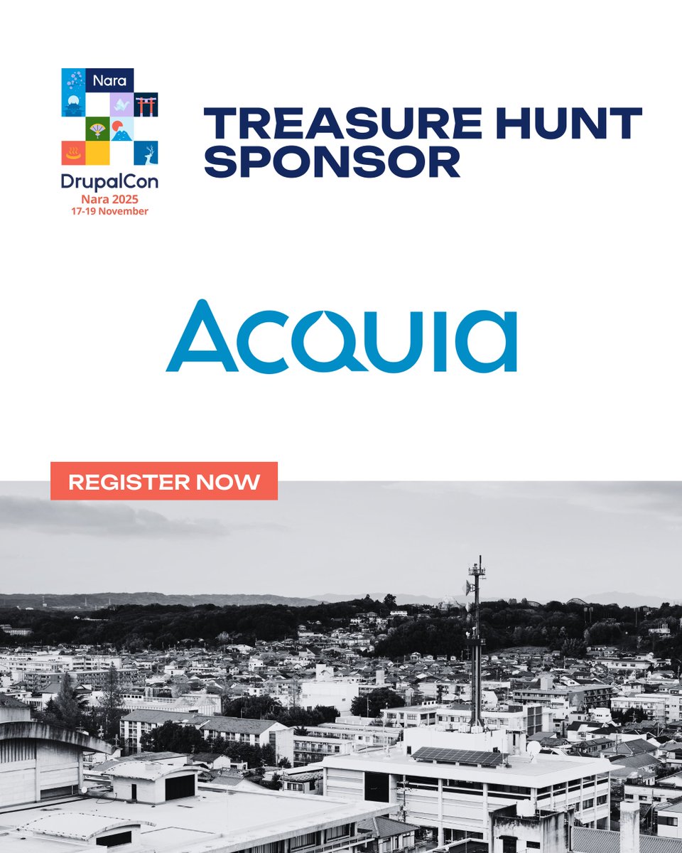 DrupalConAsia's tweet image. #DrupalConNara 2025 で冒険の時間！🎯
宝探しスポンサーの @acquia  がイベントにさらなる楽しさとワクワクを加えてくれました！💙

👉 今すぐチームを登録：events.drupal.org/nara2025/treas…

#Drupal #DrupalThanks #DrupalConAsia #Sponsor