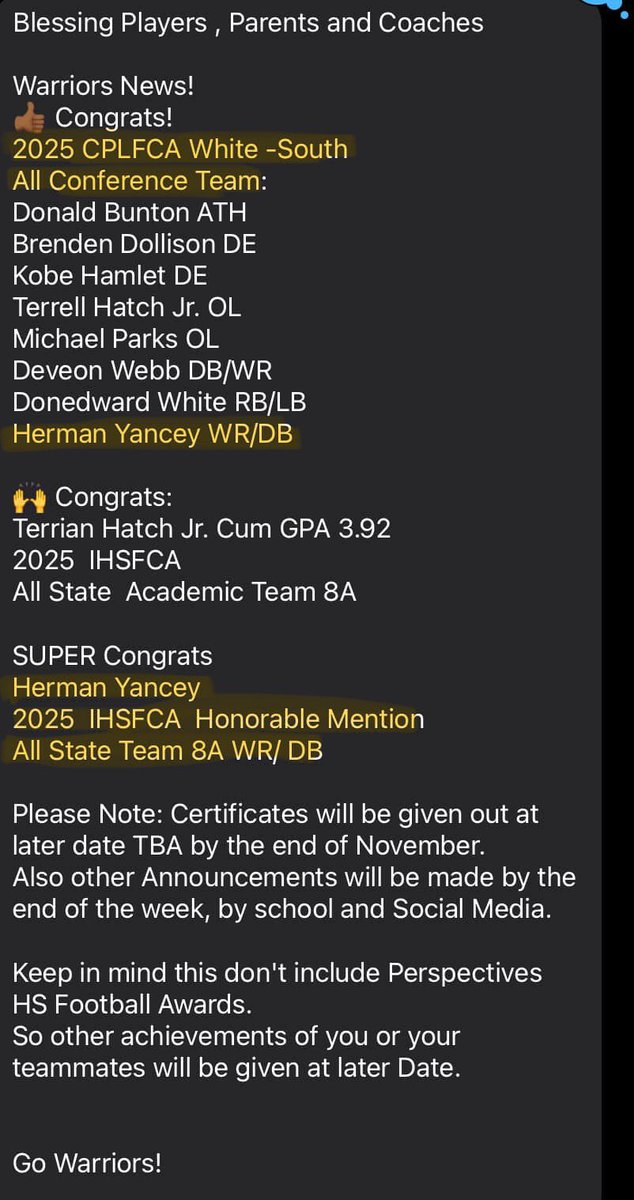 AGTG🙏🏾 as a junior I made
All city
All Conference 
All state team honorable mention 
Hard work pays off💯 <a href="/_CoachJay_/">Jay Cshaw</a>  <a href="/Blakesfilmroom/">Blake Bourg</a> <a href="/EDGYTIM/">Timothy “EDGYTIM” OHalloran</a> <a href="/mikeclarkpreps/">MikeClarkPreps</a> <a href="/Bryan_Ault/">Bryan Ault - Midwest Scout</a> <a href="/AllenTrieu/">Allen Trieu</a> <a href="/PrepRedzoneIL/">Prep Redzone Illinois</a> <a href="/OJW_Scouting/">PrepRedzone Oliver</a> <a href="/michaelsobrien/">Michael O'Brien</a> <a href="/sixstarfootball/">Six Star Football | PLUS+</a> <a href="/Quarterback_10_/">Marquis Brown</a>  <a href="/247recruiting/">247Sports Recruiting</a>