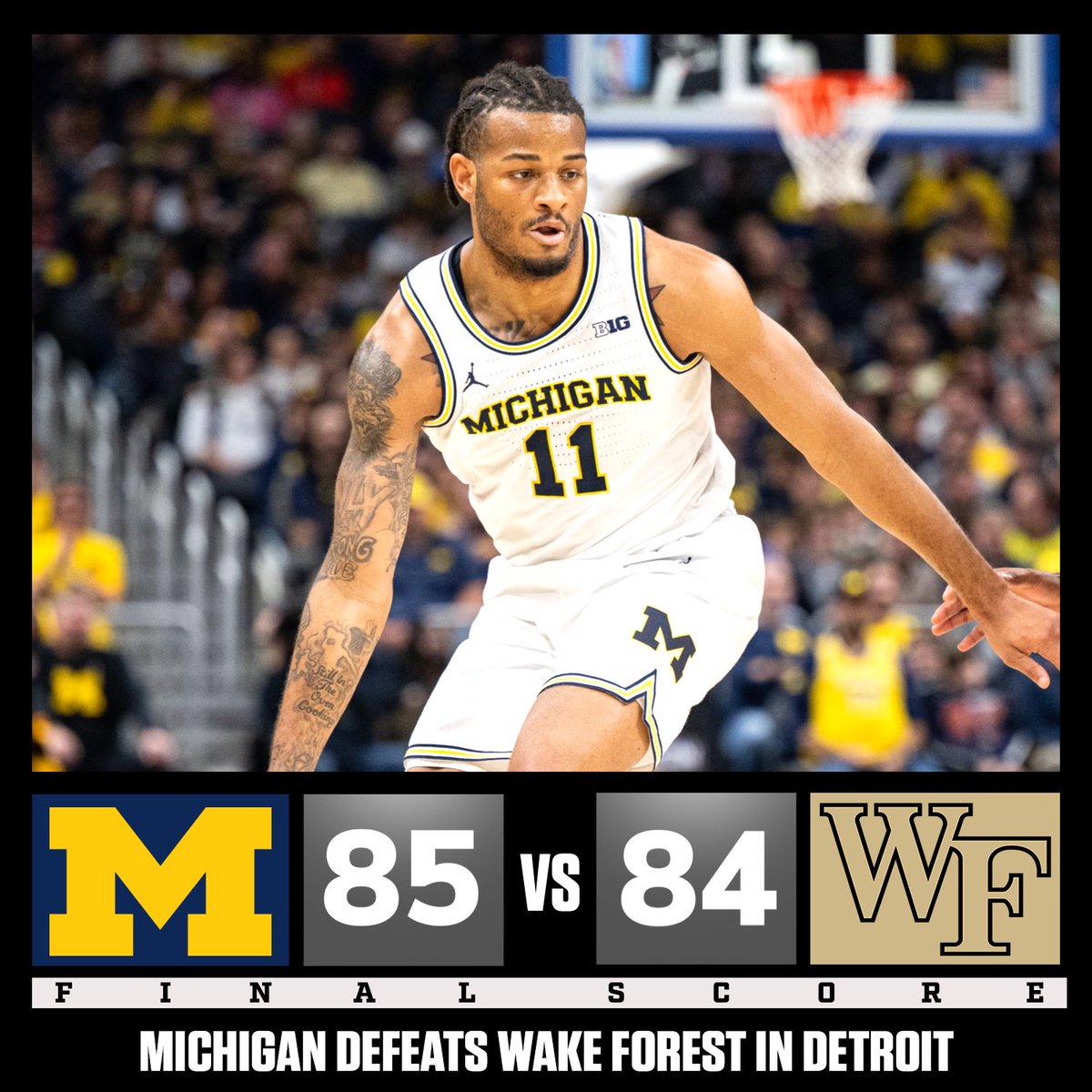 uofmcoverage's tweet image. Michigan survives against Wake Forest in Overtime! #GoBlue