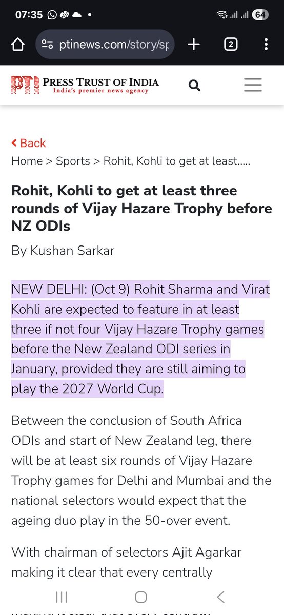 As reported on October 9 by <a href="/PTI_News/">Press Trust of India</a> the two legends are expected to play at least 3 rounds of National One Dayers
#CricketTwitter