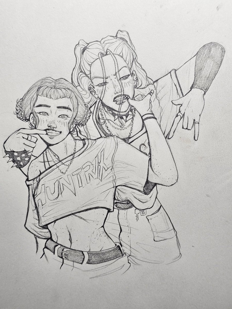 "Rumi, did you tae da piture yet?"
Metalband!huntrix au😋

#zoemira 
#KPOPDEMONHUNTERS
