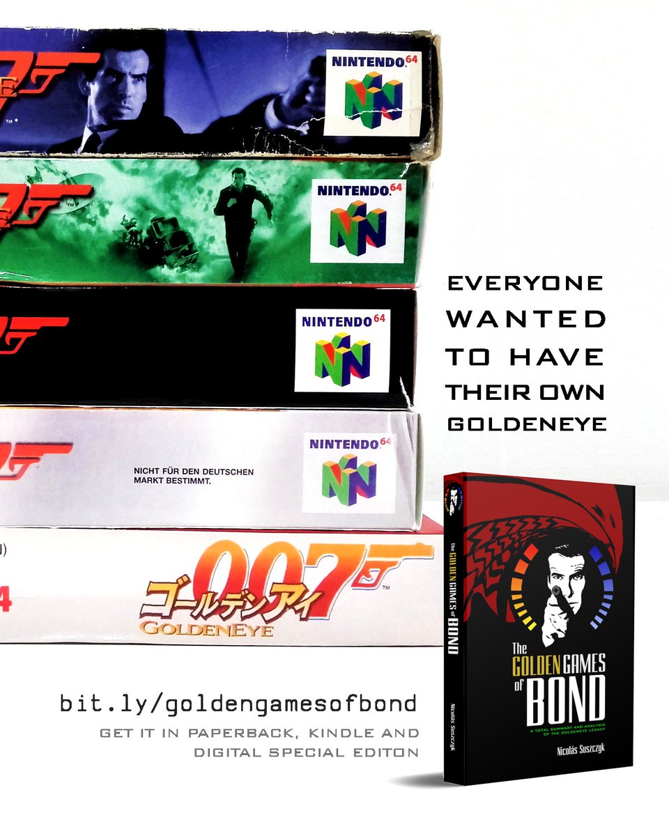 gedossier007's tweet photo. In August 1997, #GoldenEye007 for Nintendo 64 hit the stores. Since then, year after year, everyone wanted to have their own #GoldenEye...

Get THE GOLDEN GAMES OF BOND here:
https://t.co/8riVuujrqU

#GamesofGoldenEye https://t.co/9FJoXMyJhD