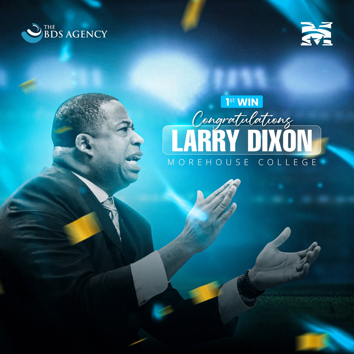 Congratulations to <a href="/MorehouseMBB/">Morehouse Basketball</a> Head Men's Basketball Coach <a href="/CoachLD25/">Larry Dixon</a> on earning his first career win!