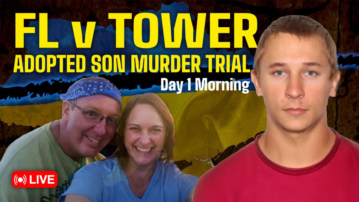 trialTVLive's tweet photo. WED 8:50am ET - LIVE: FL v Tower: Adopted Son Murder Trial - Day 1 AM
A new trial starts in Florida. Watch with us...๐
https://t.co/uFu3tSBnmd
#DimaTower #RobbieTower #JenniferTower #TrialTVLive #FloridaTrial #TrueCrime #AdoptedSonMurderTrial https://t.co/IP5Yr5j31J