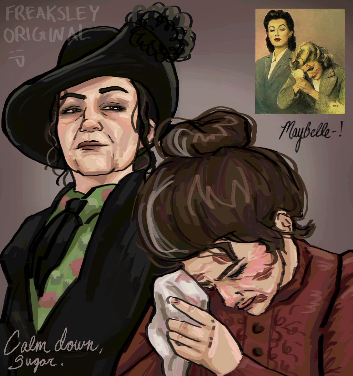 worstsocialapp's tweet image. them again #rdr2fanart #susangrimshaw #blackbelle #yuri 

&apos;Maybelle Elizabeth Colter- folks will see!&apos;

&apos;Let em look, Susan.&apos;