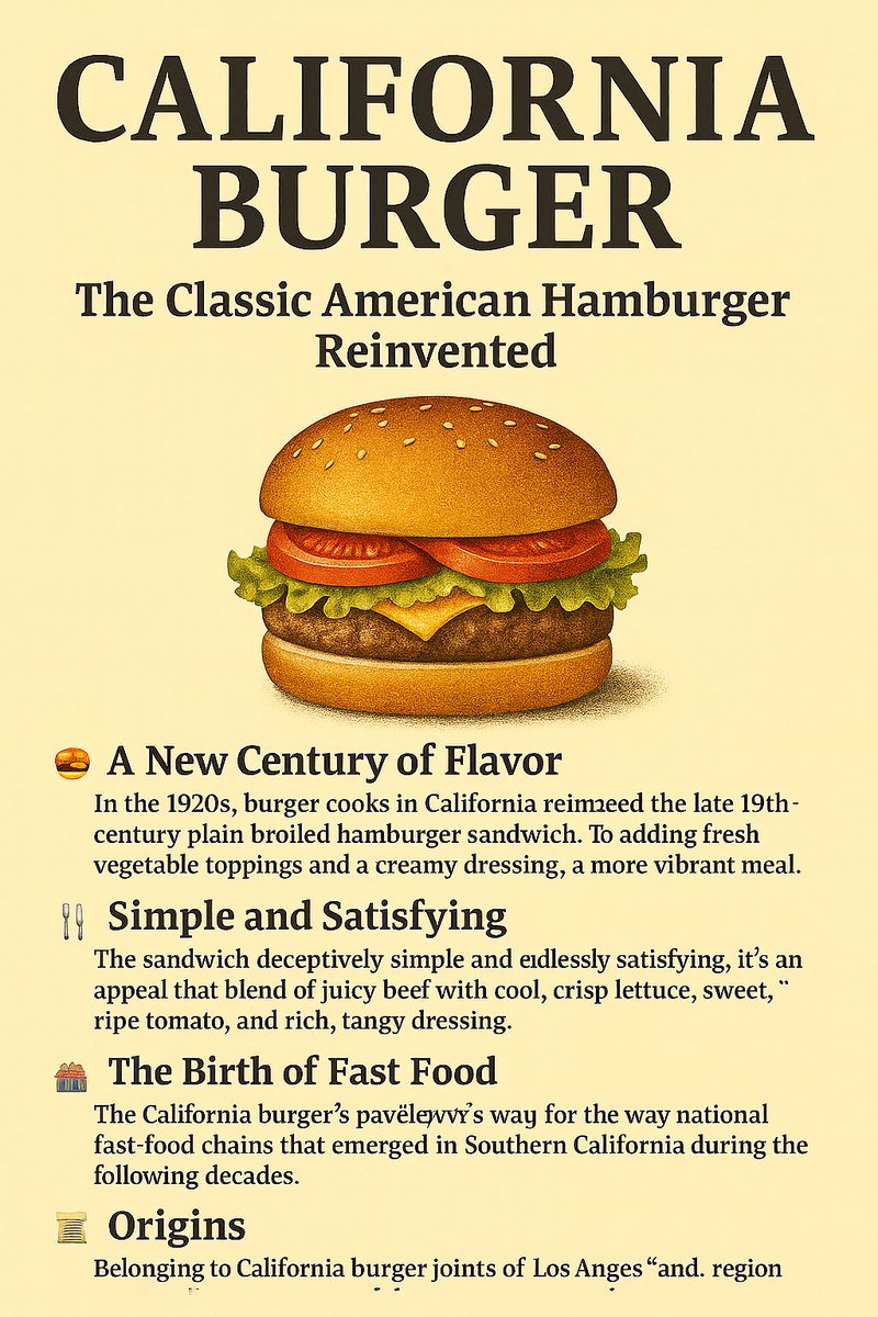 kookssecrets.com/2025/11/12/c-c… 
🍔 California Burger – The Original West Coast Classic

Before fast-food chains took over the world, the California Burger was making waves in the early 20th century. Broiled to juicy perfection, then topped with crisp lettuce, ripe tomato, and a creamy