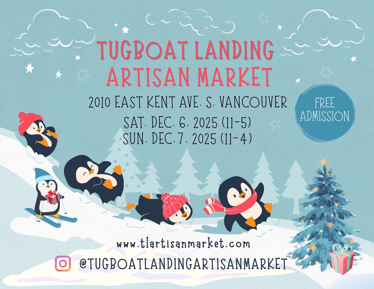 CreatEveInVan's tweet photo. It’s that time of year again. The 9th Annual Tugboat Landing Artisan Market happens December 6 &amp; 7, 2025. https://t.co/KiO4zfGvsM