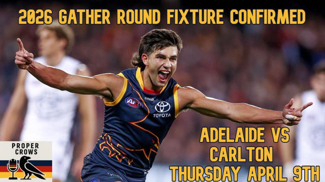 ProperCrowsPod's tweet image. LOCKED IN 🔒

We’ll open Gather Round against Carlton on the Thursday night!

A throwback to the first Gather Round, what are your thoughts?