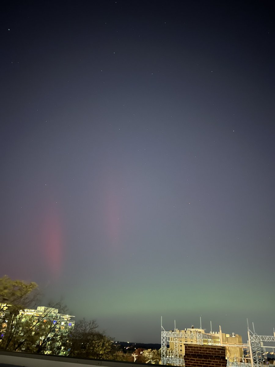Northern lights in the middle of downtown Cincy