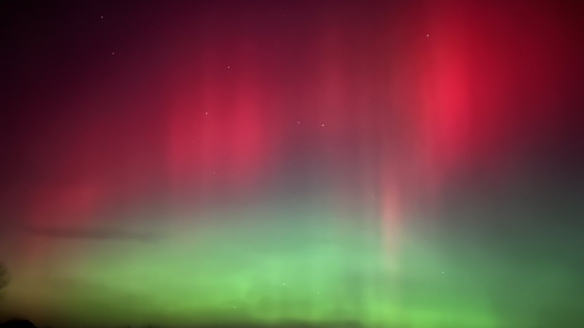 North edge of Blair Nebraska tonight. The reds were visible without a camera even.  iPhone 13, 10 second exposure.