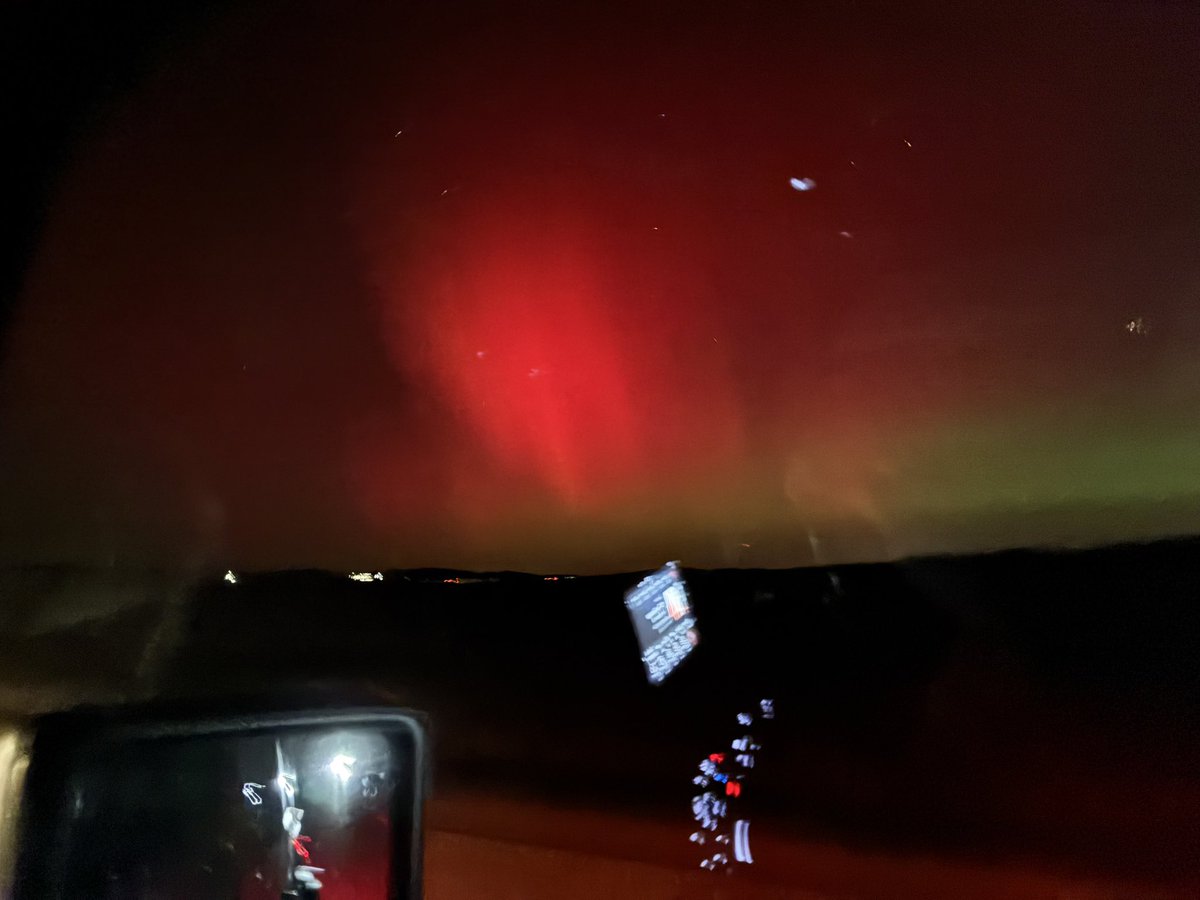 Look at the Northern Lights! This is my view riding on I64 near the Dubois-Warrick County line.