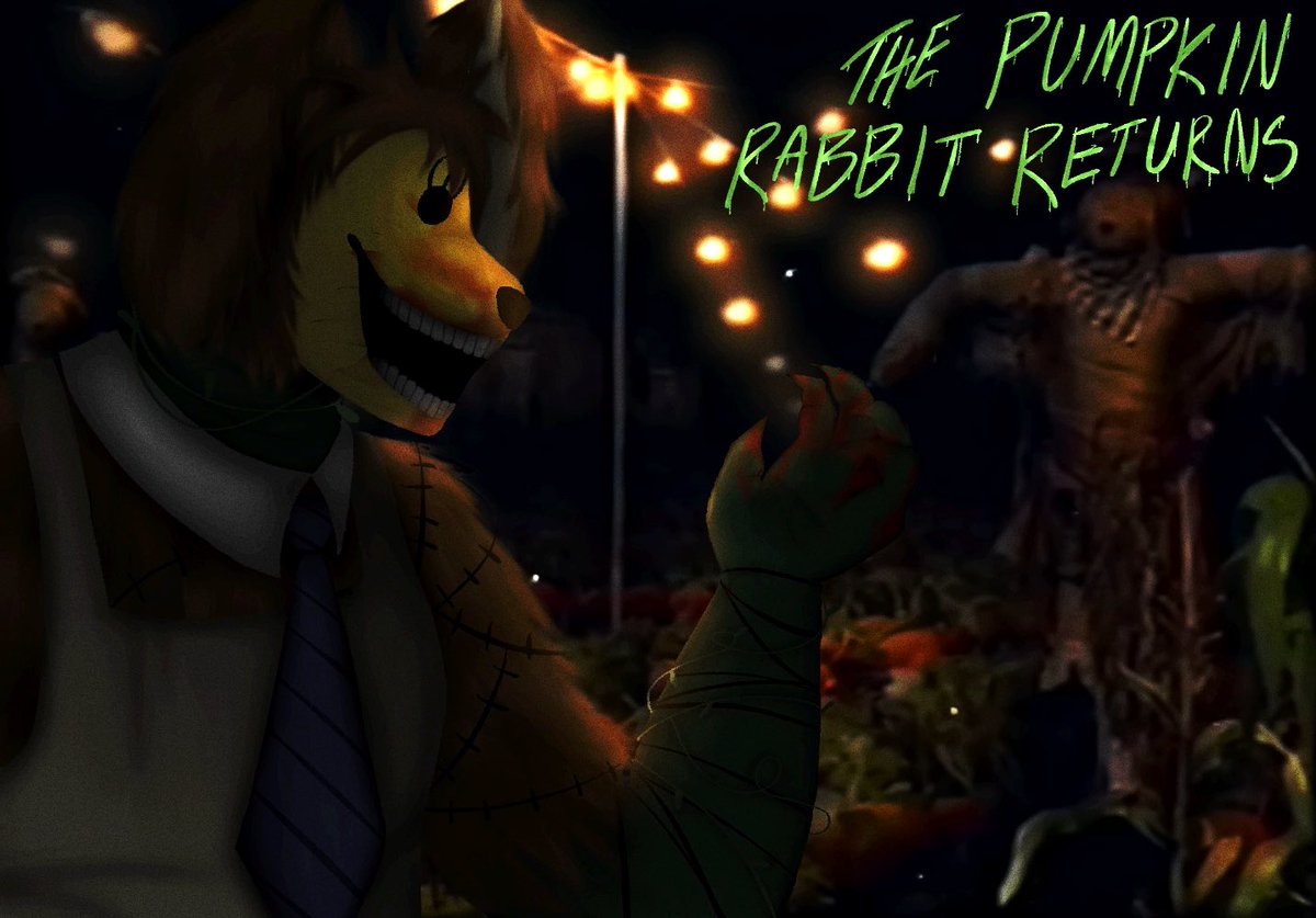 Whitetieaff41r's tweet image. The pumpkin rabbit returns, a little late ain’t it? Here’s a quick drawing I whipped up for TWF community #TheWaltenFiles #thewaltenfilesfanart #pumpkinrabbit #art