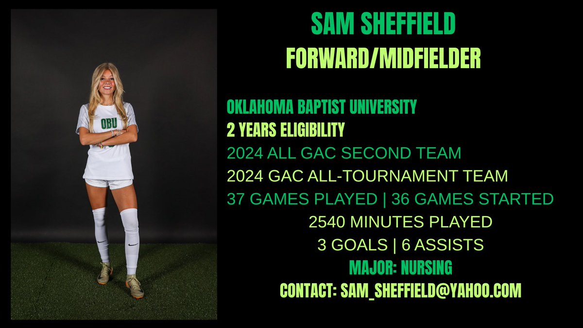 After lots of consideration &amp; prayer I have officially decided to enter the transfer portal. I’m grateful for my time at OBU! I’m excited for this new opportunity!

Here are my highlights:
youtu.be/gh2n-ogqyXQ

<a href="/ImCollegeSoccer/">College Soccer Truth ™</a> <a href="/ImYouthSoccer/">ECNL/GA/Recruiting/College Soccer</a> <a href="/TopDrawerSoccer/">TopDrawerSoccer</a> <a href="/SSN_NCAASoccer/">Sidelines - College Soccer</a>