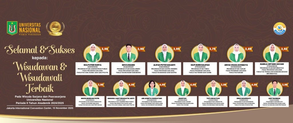 Selamat &amp; Sukses Kepada Wisudawan &amp; Wisudawati Terbaik Periode II Tahun Akademik 2024/2025 💐✨💐✨