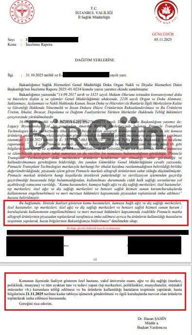 Ortopedi ile diş tedavisinde kullanılan bir tıbbi ürünü ABD’den getirdik diye hastanelere satmışlar

Sonra Sağlık Bakanlığı bunların SAHTE olduğunu belirlemiş

Ve hastanelere, bunları hemen imha edip kullandığınız hastaları bildirin, halk sağlığı tehlikede diyorlar

Belgesi👇