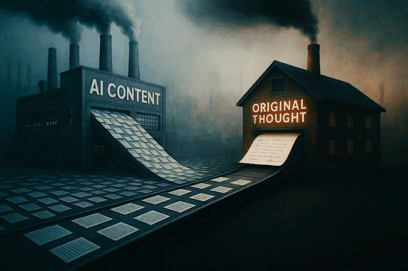 PinakiLaskar's tweet image. Why The internet slowly converges toward generic sameness?
In 2020, roughly 5% of online content was AIgenerated
By 2025, an analysis of 900000 newly created web pages found 74.2% contained #AIgeneratedcontent
By 2026, upto 90% of online content could be synthetically generated.