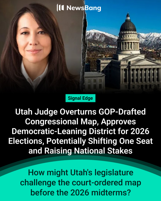 How might Utah's legislature challenge the court-ordered map before the 2026 midterms?

Our prediction: Utah’s new Democratic-leaning map will likely stand for 2026 despite GOP appeals, creating at least one competitive seat and shaping the national House race.