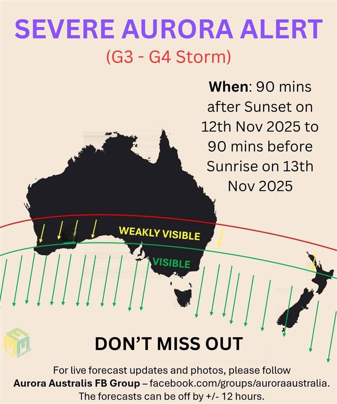 🚨Aussie stargazers tonight could be a good one 🚨 Map courtesy of the Aurora Australis FB group, and a request to report your sightings to the <a href="/TweetAurora/">Aurorasaurus</a> team below..! 🤞