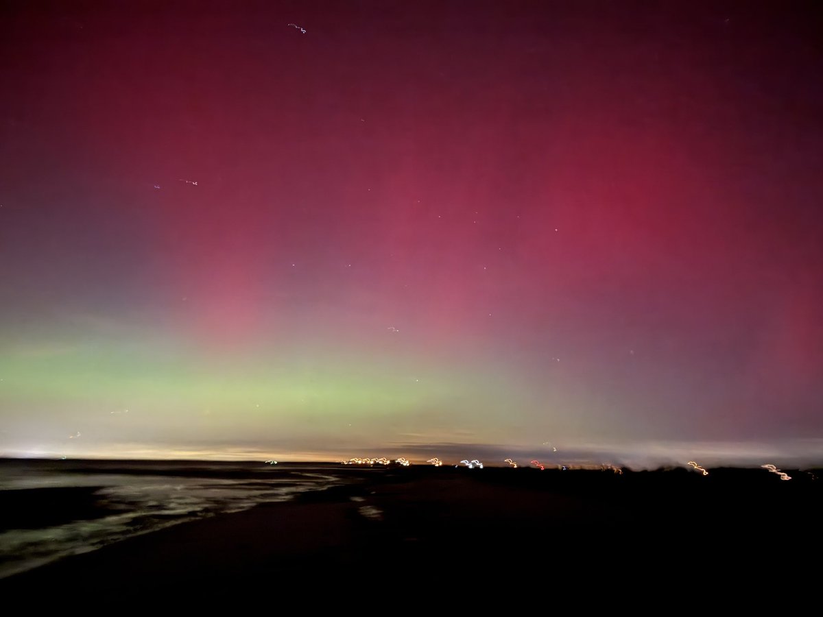 Northern Lights tonight from Kimble’s Beach on the Delaware Bay in SNJ! 🌄#NorthernLights