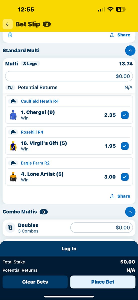 ProfitLaneAU's tweet photo. Wednesdays Horse Racing Tips.
Caulfield Race 4 - Chergui $2.35
Rosehill Race 4 - Virgil's Gift $1.95
Eagle Farm Race 2 - Lone Artist $3.00
#CaulfieldTips
#RosehillTips
#EaglefarmTips https://t.co/De5ZrqiMcB
