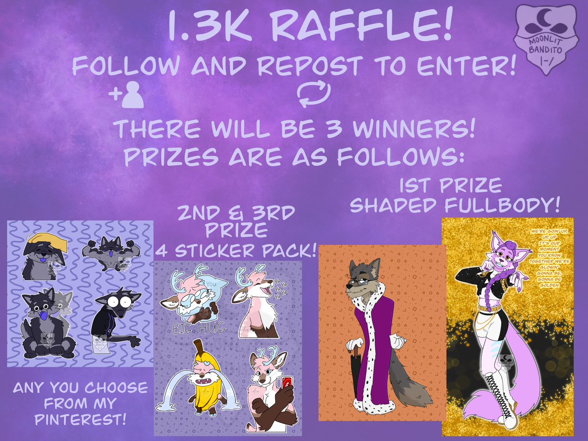 Hey so, as a thanks for 1.3k, I thought I’d hold an art raffle!! Info is in the image!

Please have a clear and accurate reference of your character if you win! 
❌NO AI❌
This raffle will close Nov 22nd!