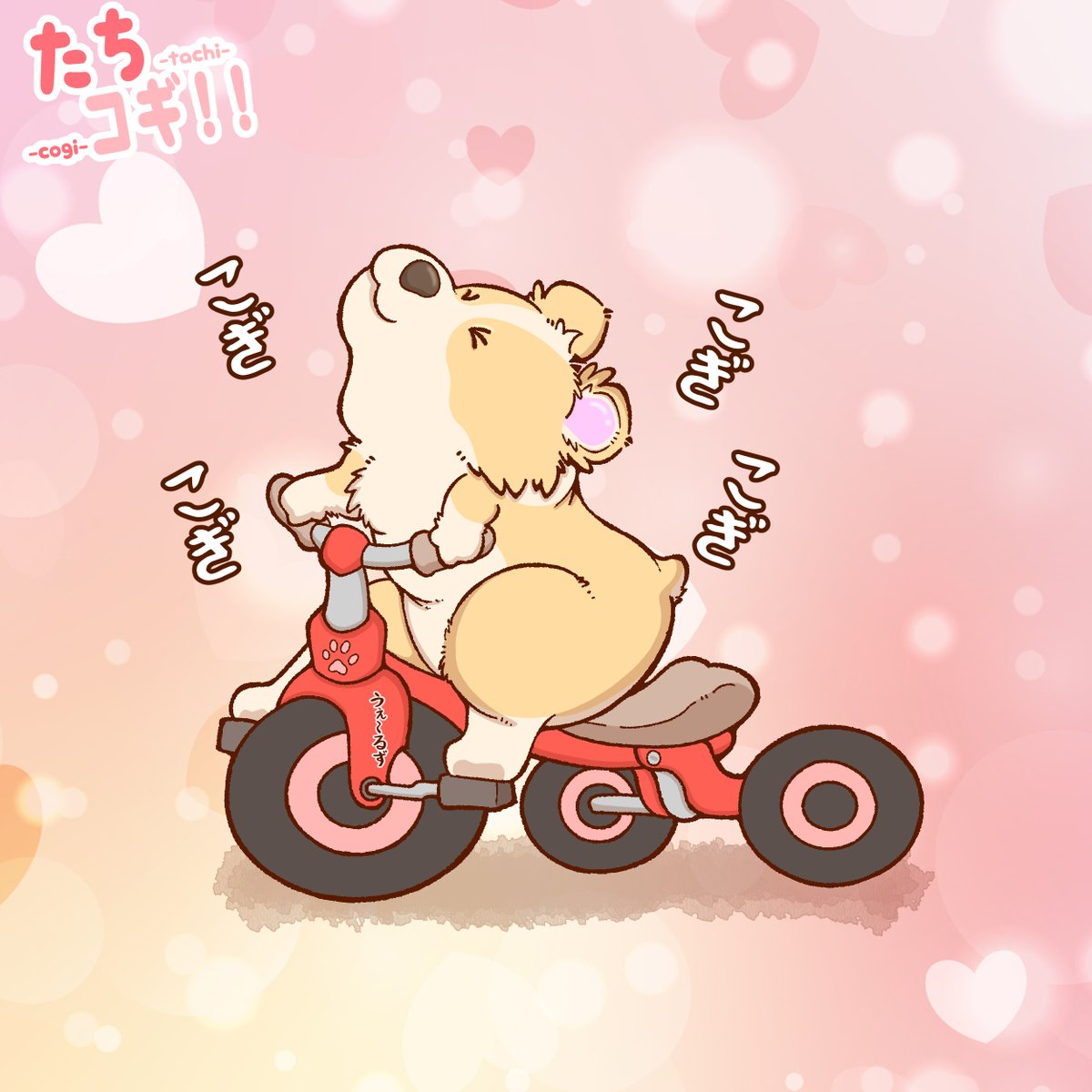 最近フォローしてくれた皆んなは知らないかもしれないワンけど、初期のたちコギは三輪車に跨って立ち漕ぎするだけのイッヌだったワンよ🐶✨
入浴時も就寝時も三輪車から降りない破天荒な子だったワンね🐶😅
#たちコギ #コーギー #イラスト