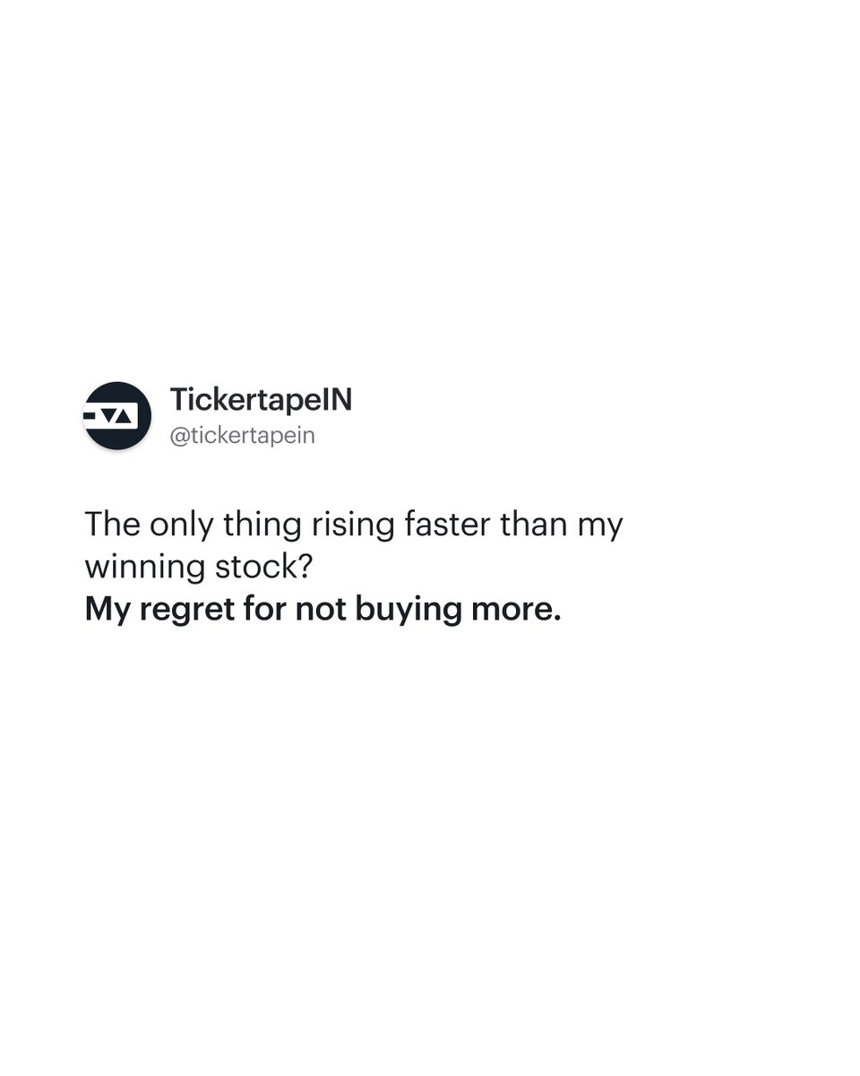 TickertapeIN's tweet image. Should've, would've, could've bought more. 😅

#Investing #StockMarket #InvestmentResearch