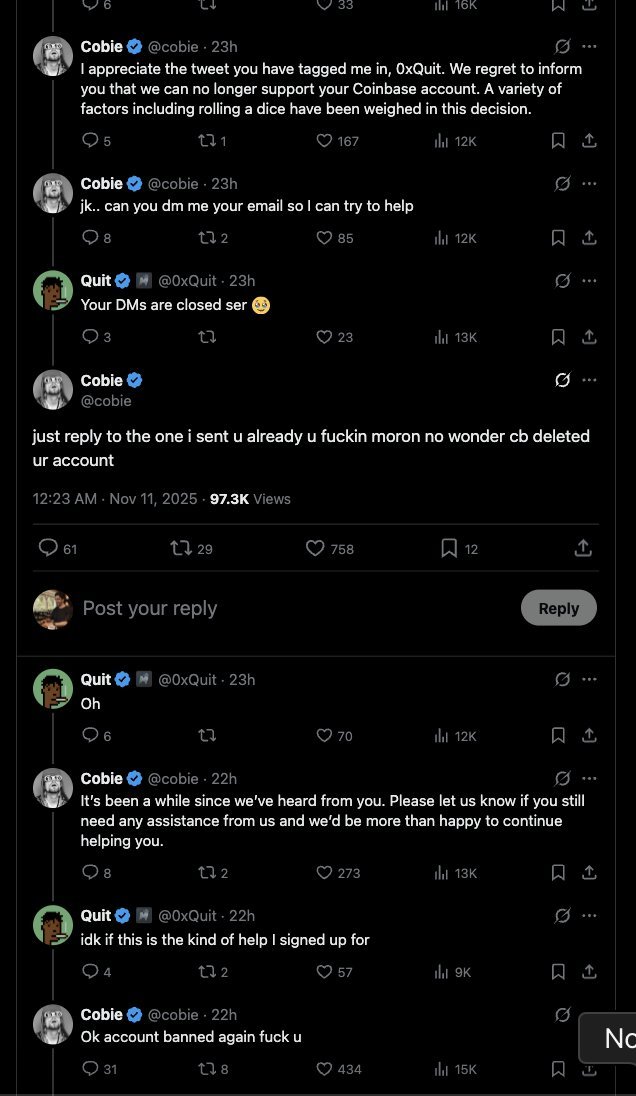 infrnce's tweet image. genuinely an improvement compared to coinbase&apos;s existing customer service