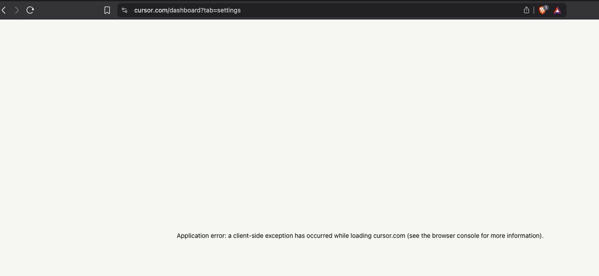 0xtinkerbell's tweet photo. @cursor_ai  you have a bug on your dashboard. Pls fix https://t.co/jZX0rSlA34