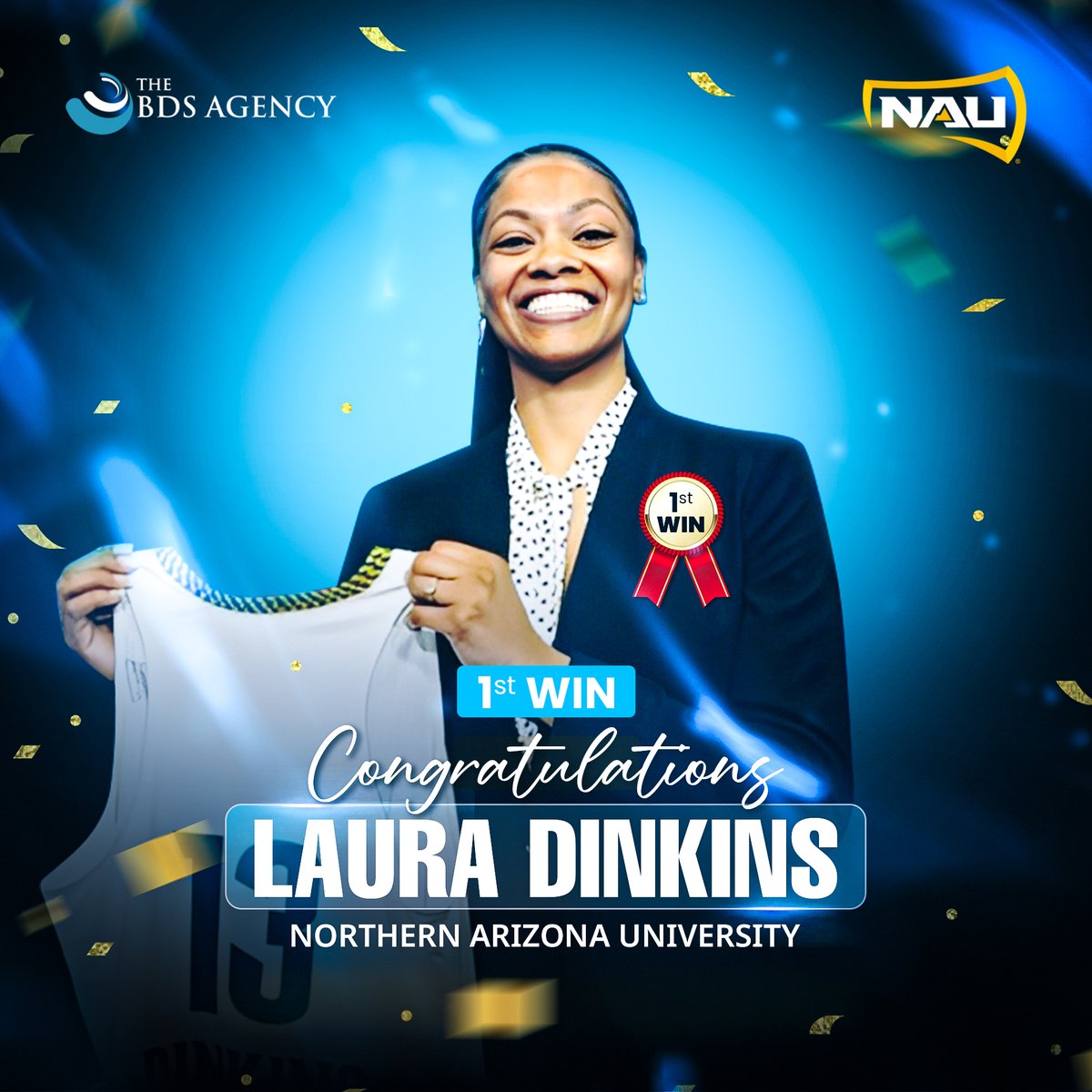 Congratulations to <a href="/NAUWomensHoops/">NAU Women's Basketball</a> Head Women's Basketball Coach <a href="/CoachDink/">Laura Dinkins</a> on earning her first career win!