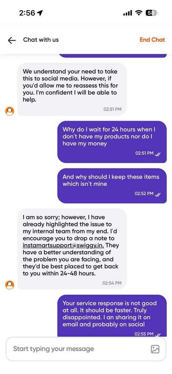 ParasKatoch's tweet photo. Day 3 of exposing #instamart online fraud. A perfect Scam in 5 steps -
1. Take money from the buyer 
2. Do not deliver the order
3. Delay customer complaints until he forgets 
4. Issue apology email
5. Keep the money and suppress the case

It happened to me, it can happen to you https://t.co/932Yqr18AC